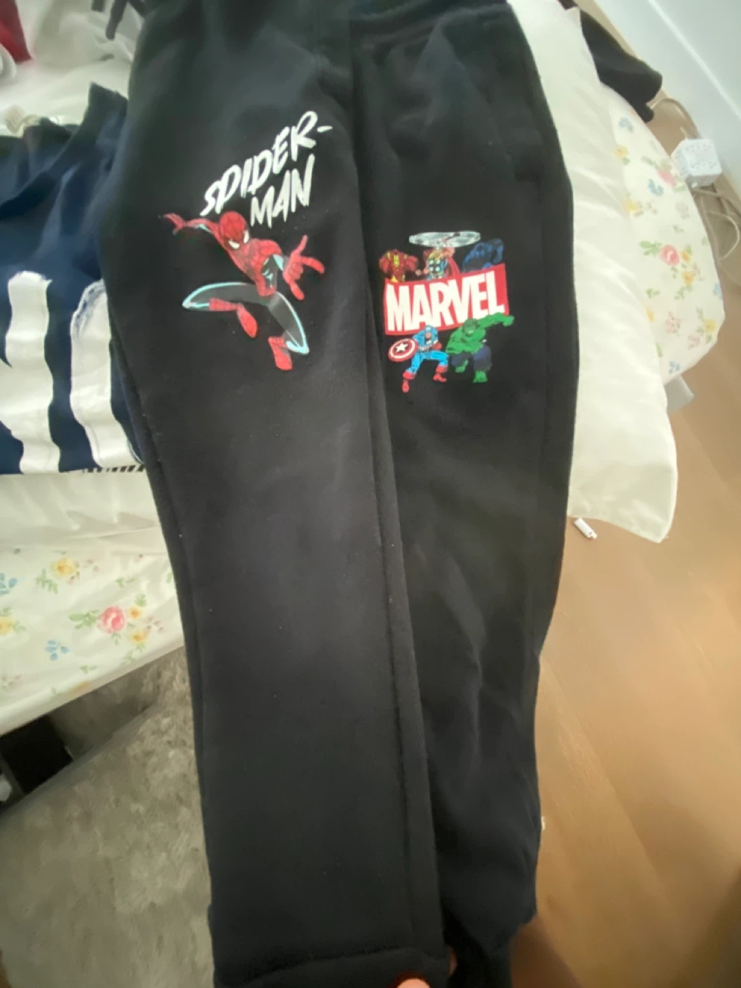 Marvel Spider-Man Black Sweatpants both size 4-5 - photo 2