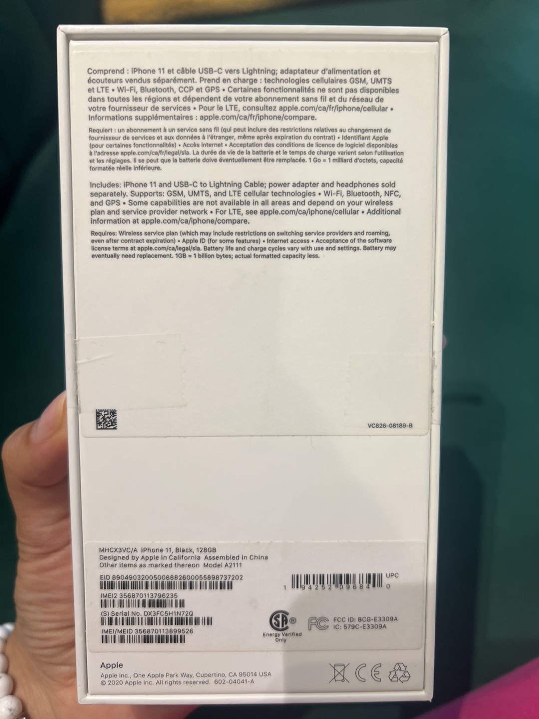empty box Apple iPhone 11 - 128GB Black - photo 2