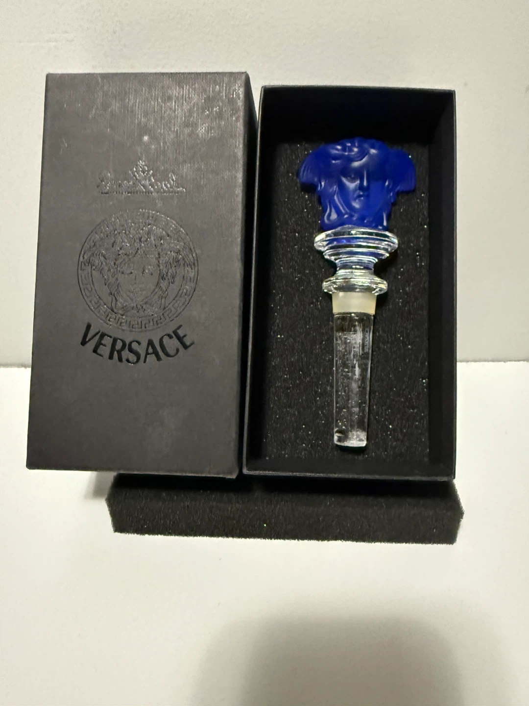 Versace Rosenthal Crystal Bottle Stopper - Blue