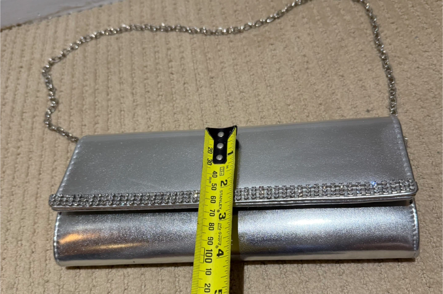 Silver Clutch with Rhinestone Trim - photo 2