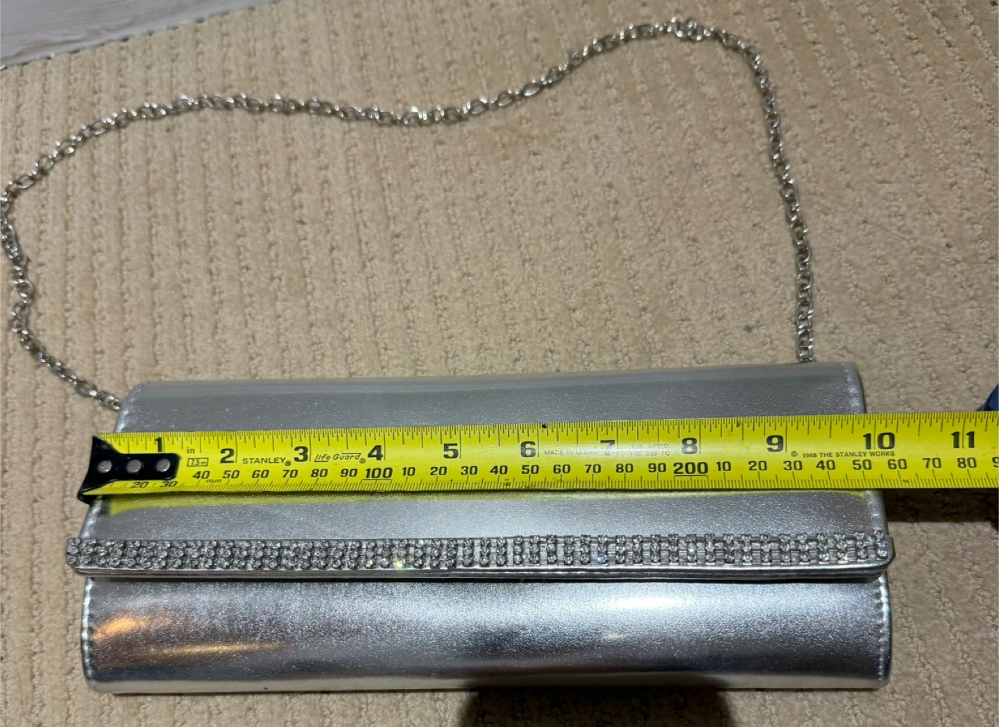 Silver Clutch with Rhinestone Trim - photo 3