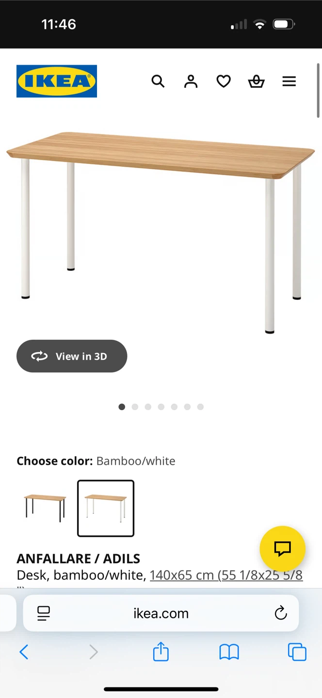 IKEA ANFALLARE / ADILS Desk - Bamboo/White