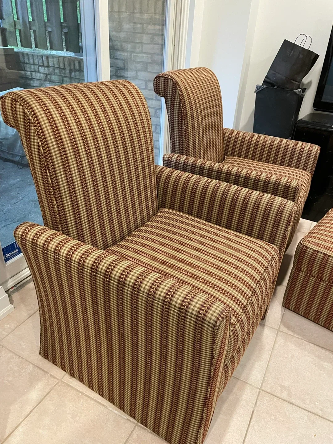 Custom Armchairs with pillows and Ottoman Set image indicator(3)