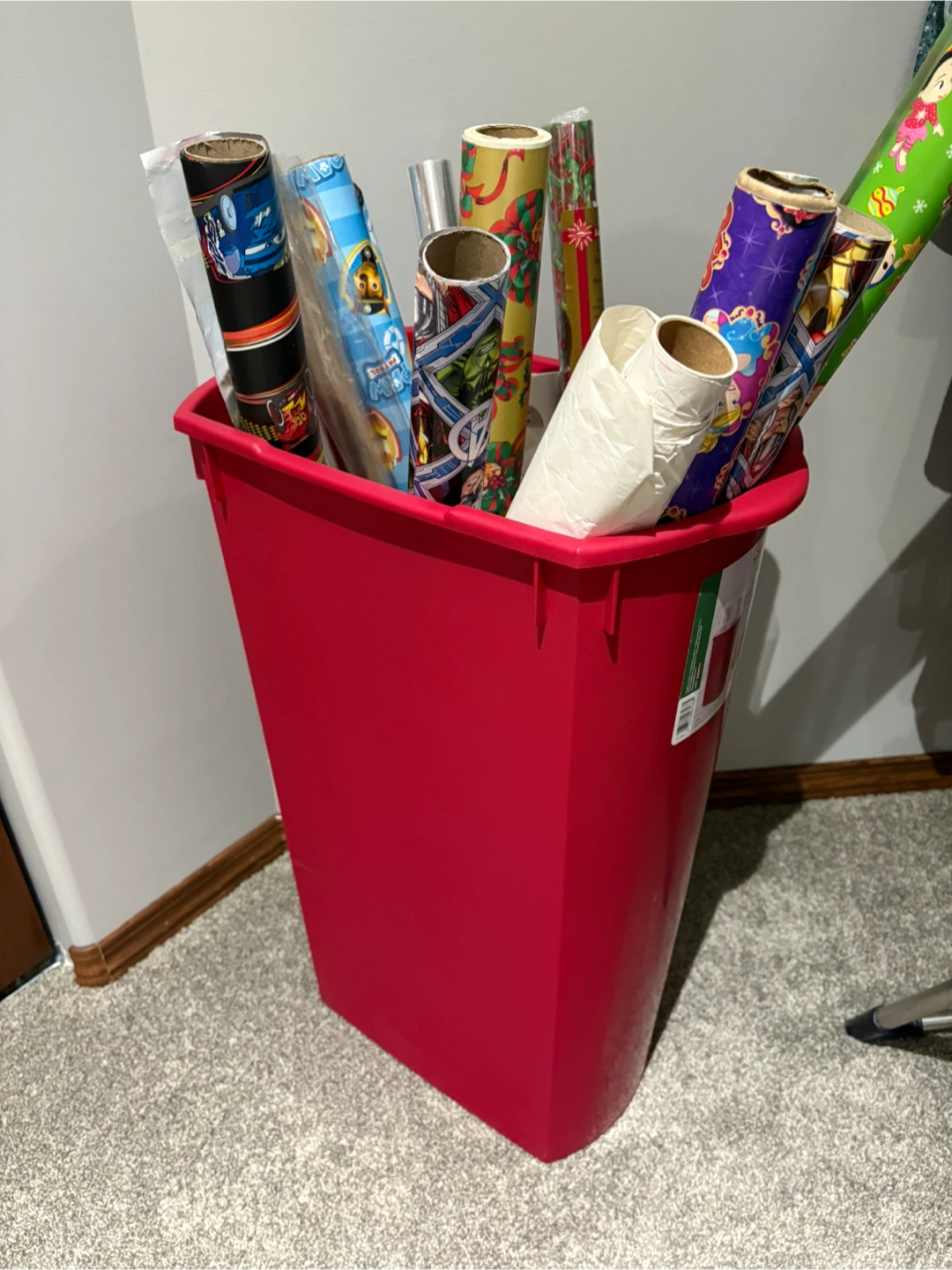 Wrapping paper storage container