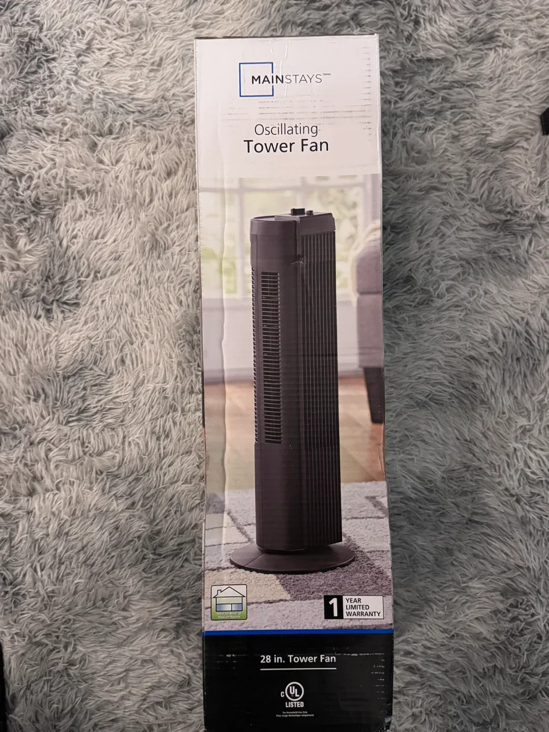 Mainstays 28" Oscillating Tower Fan - Black thumbnail