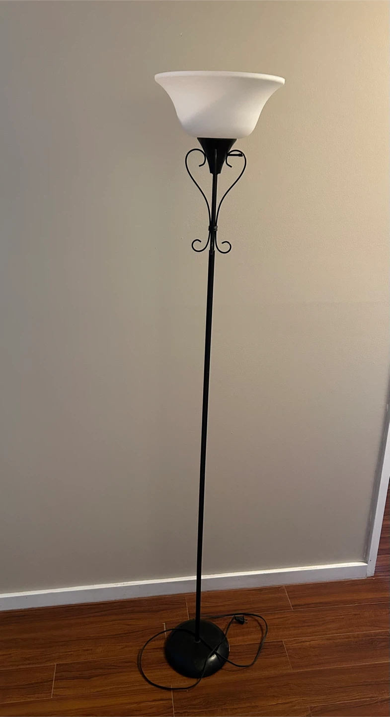 Floor Lamp with White Shade