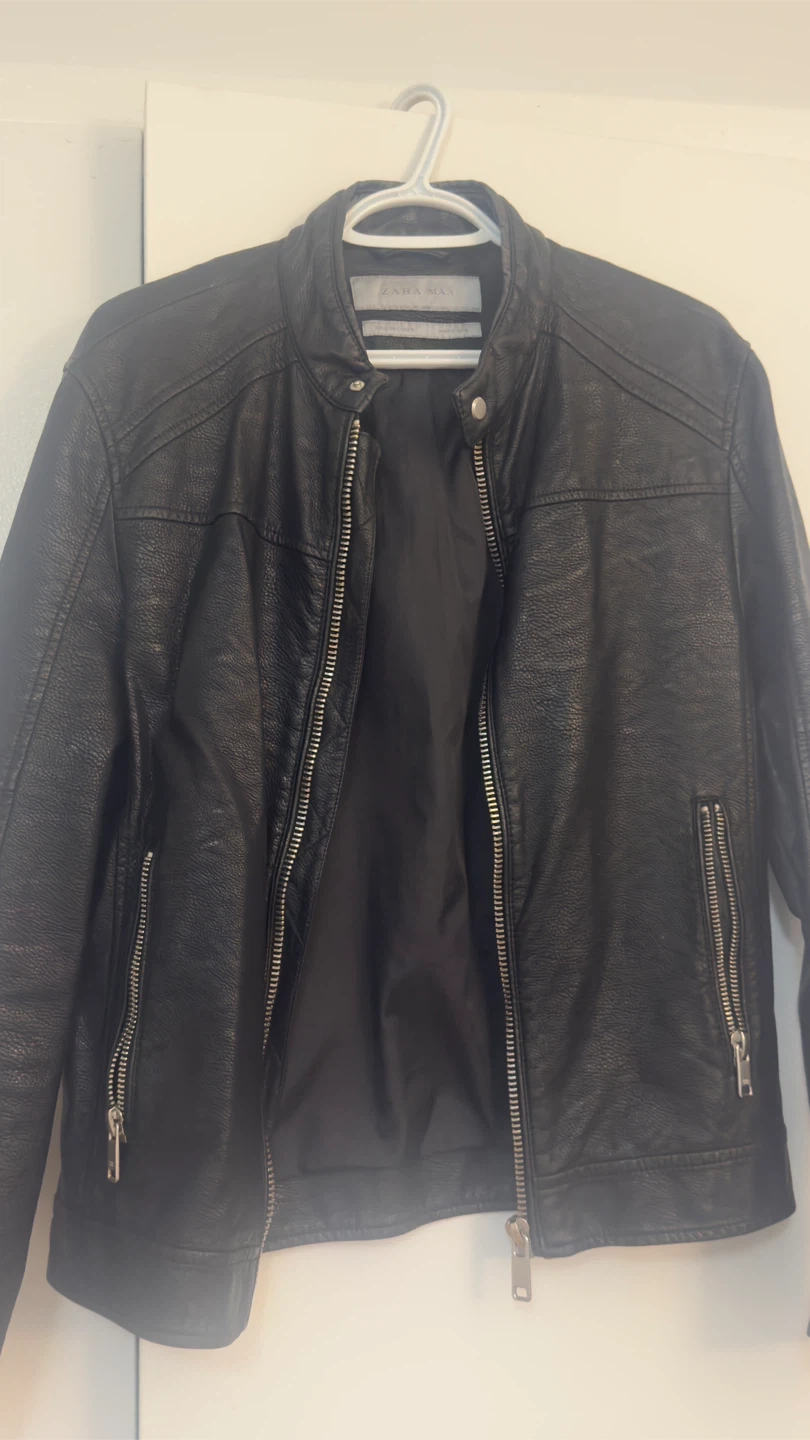 Black Leather Jacket Size S