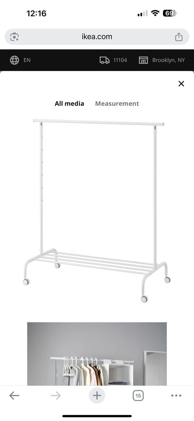 IKEA Rigga Clothes Rack - White