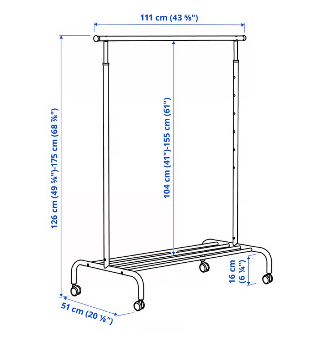 IKEA Rigga Clothes Rack - White - photo 4