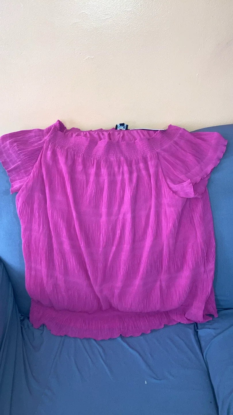 Jones New York Pink Off-Shoulder Top - XL thumbnail