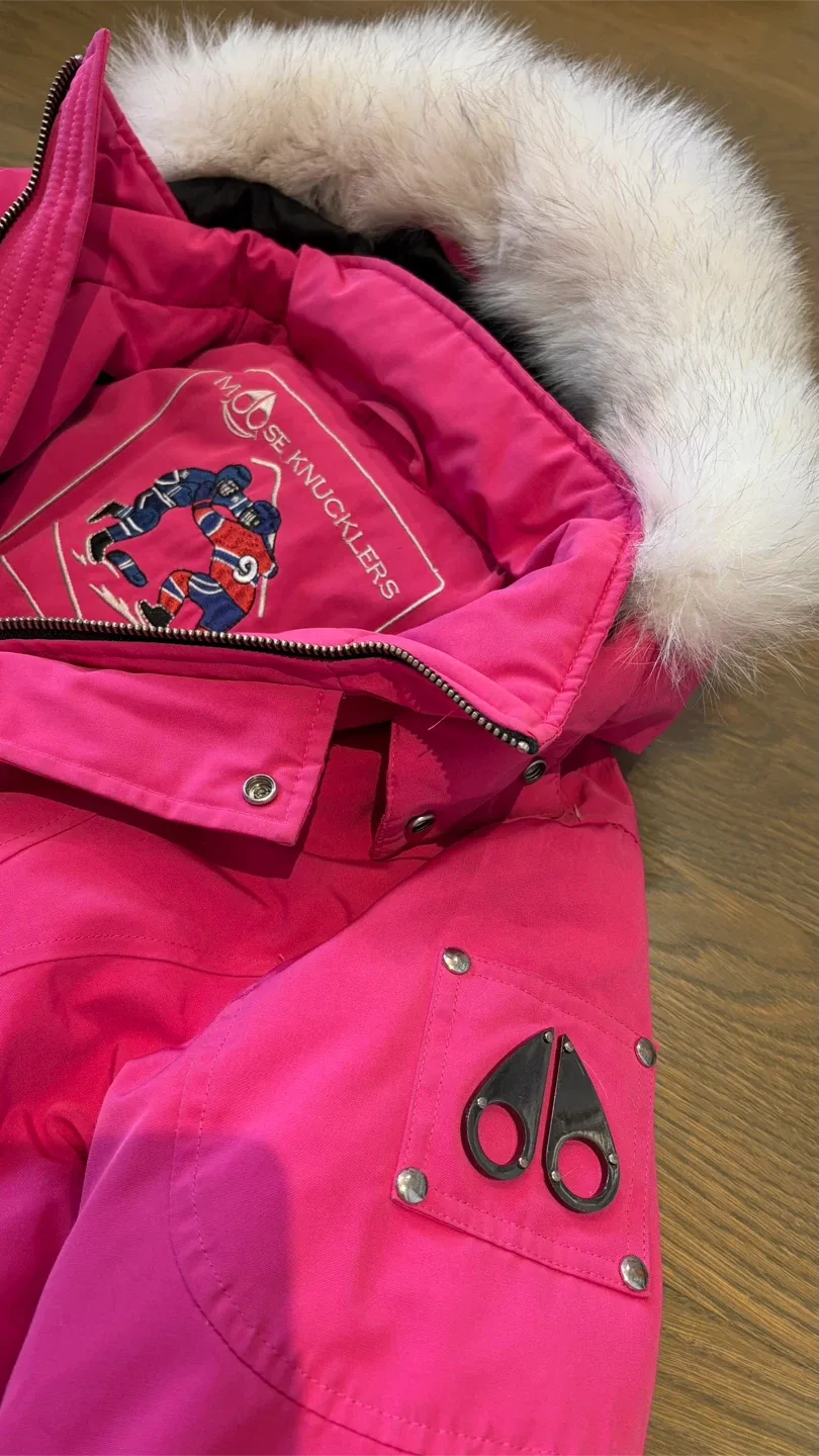 Moose Knuckles Pink Down Parka thumbnail
