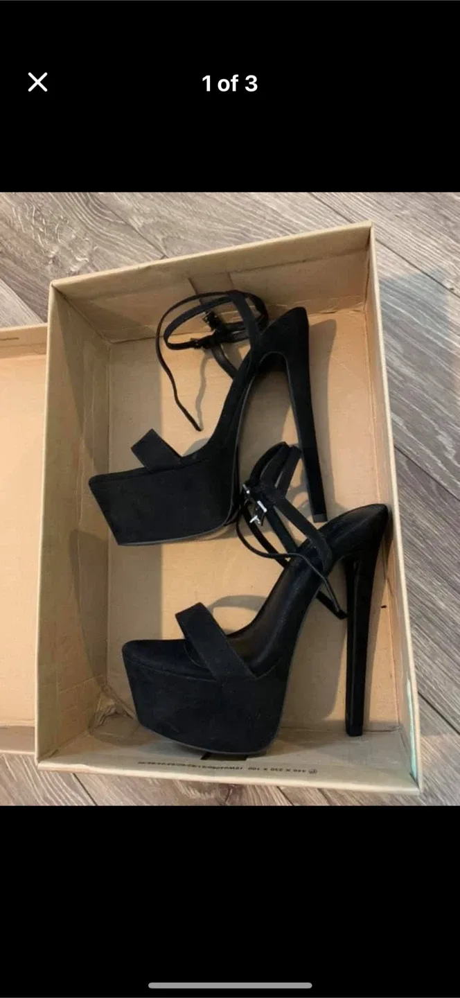ASOS Black Platform Heels size 5.5 thumbnail