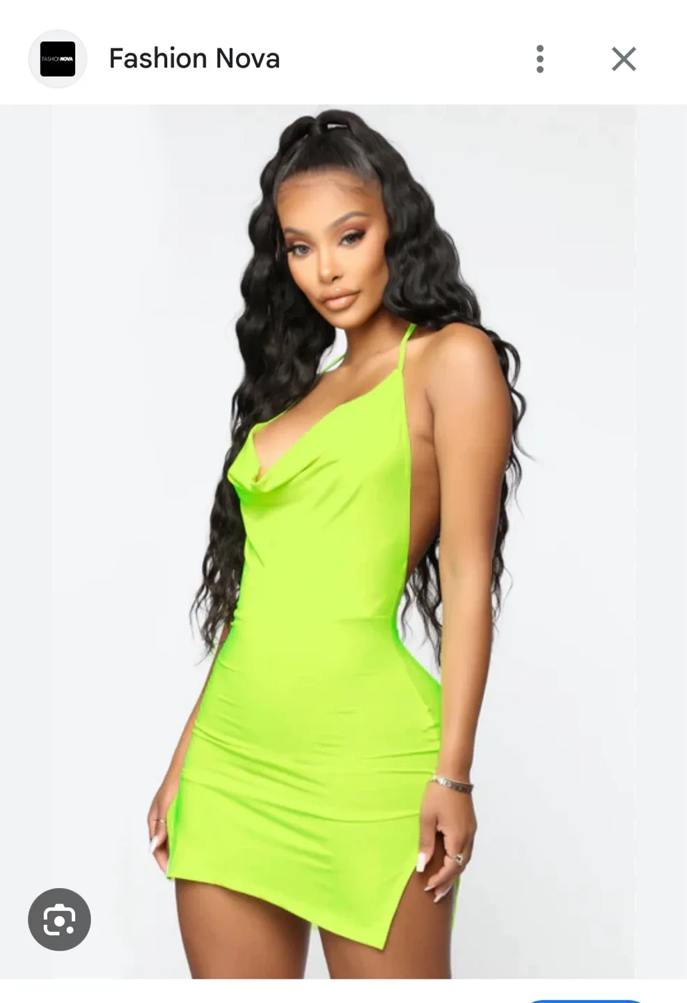 Fashion nova neon yellow dress size small thumbnail