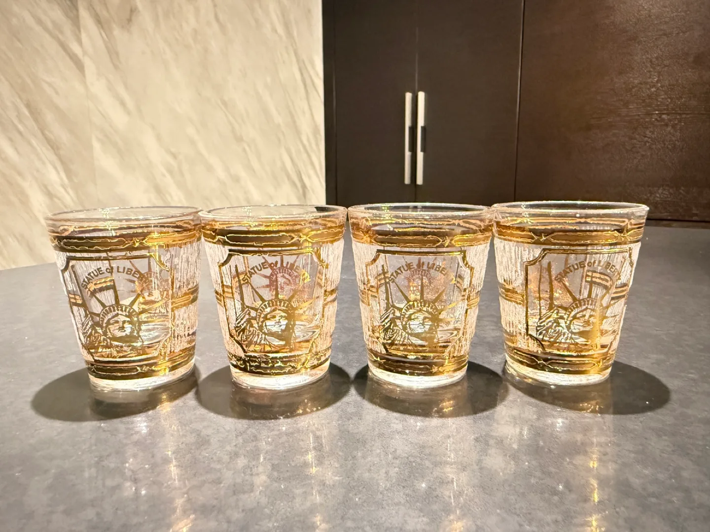 Culver Statue of Liberty 22k Gold Shot Glasses (Set of 4) thumbnail