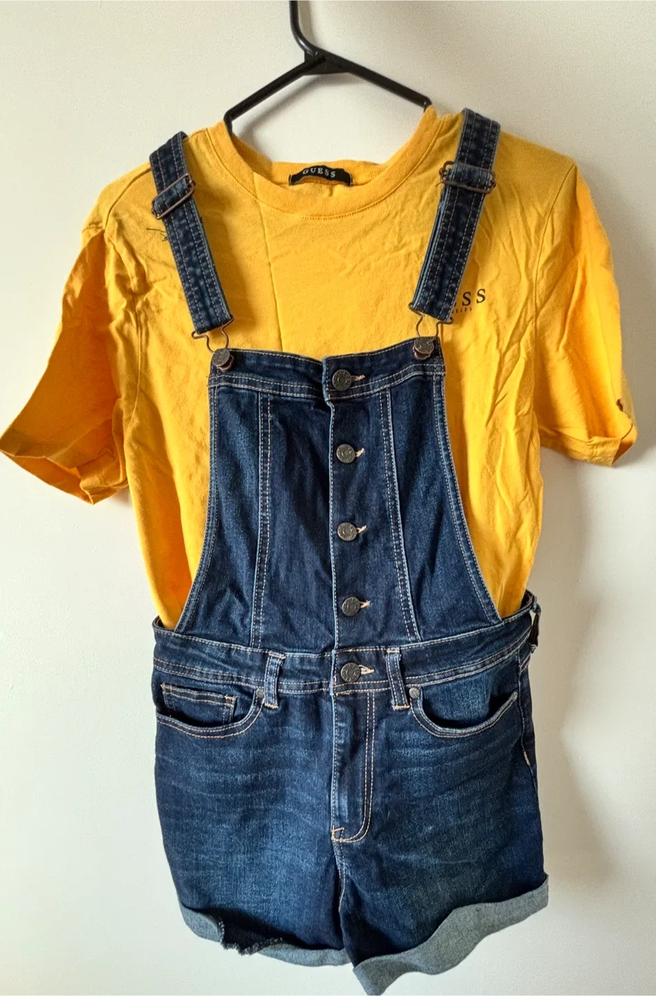 Guess Denim Overalls Shorts thumbnail