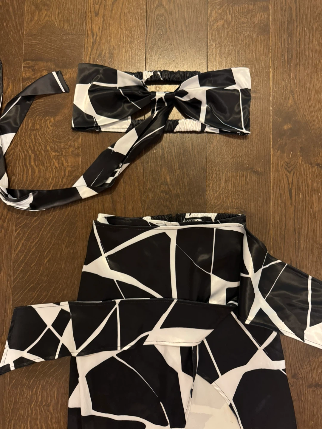 Fashion Nova Black & White Two-Piece Set