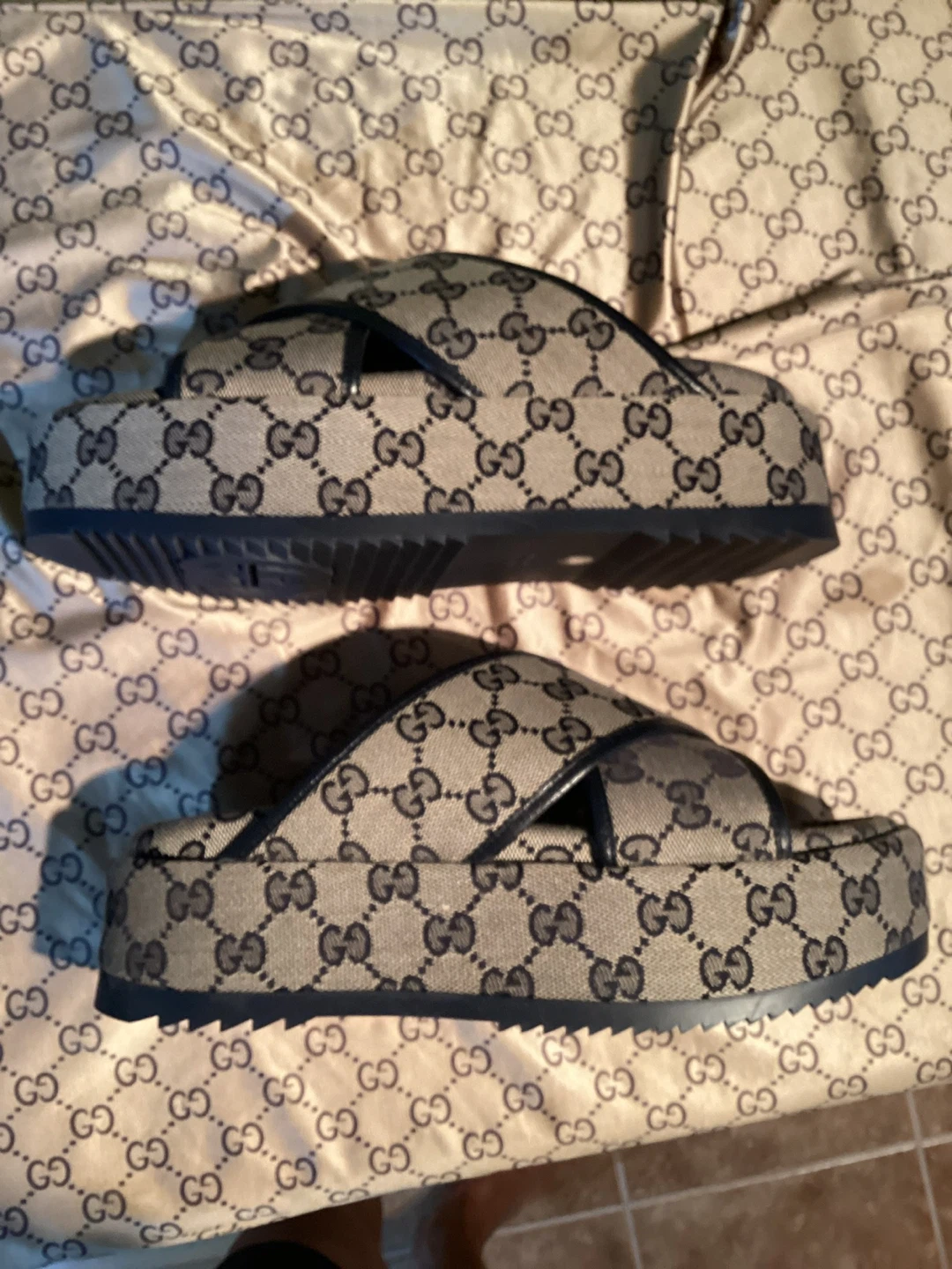 Gucci GG Canvas Platform Slides - photo 2