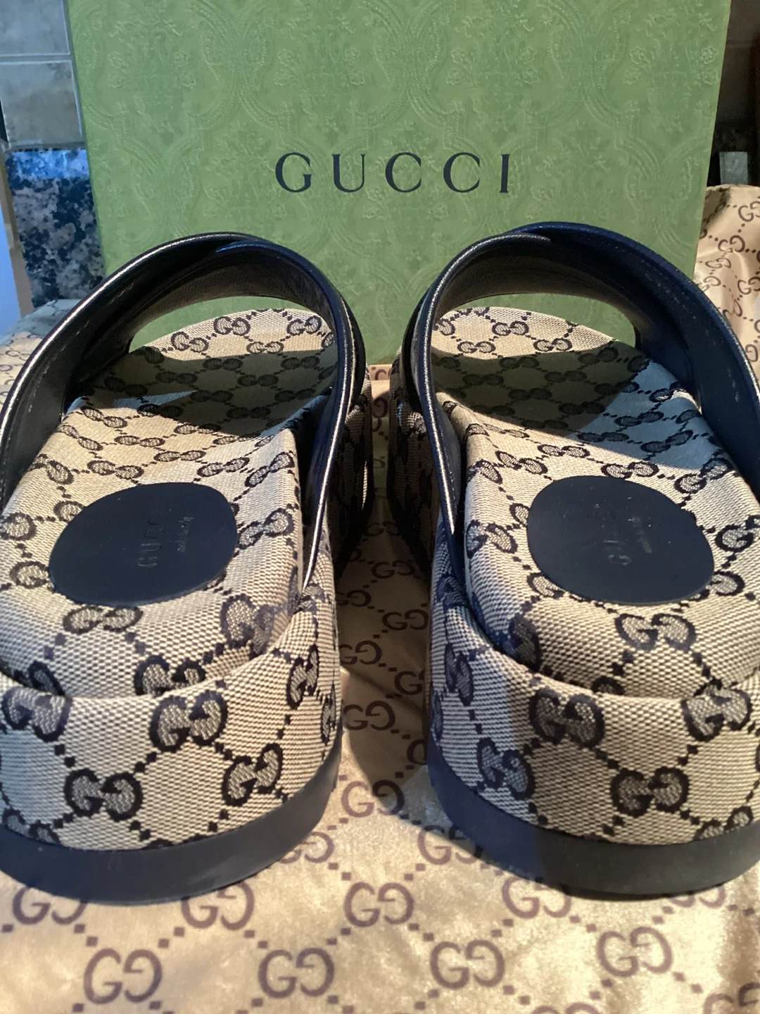 Gucci GG Canvas Platform Slides - photo 4
