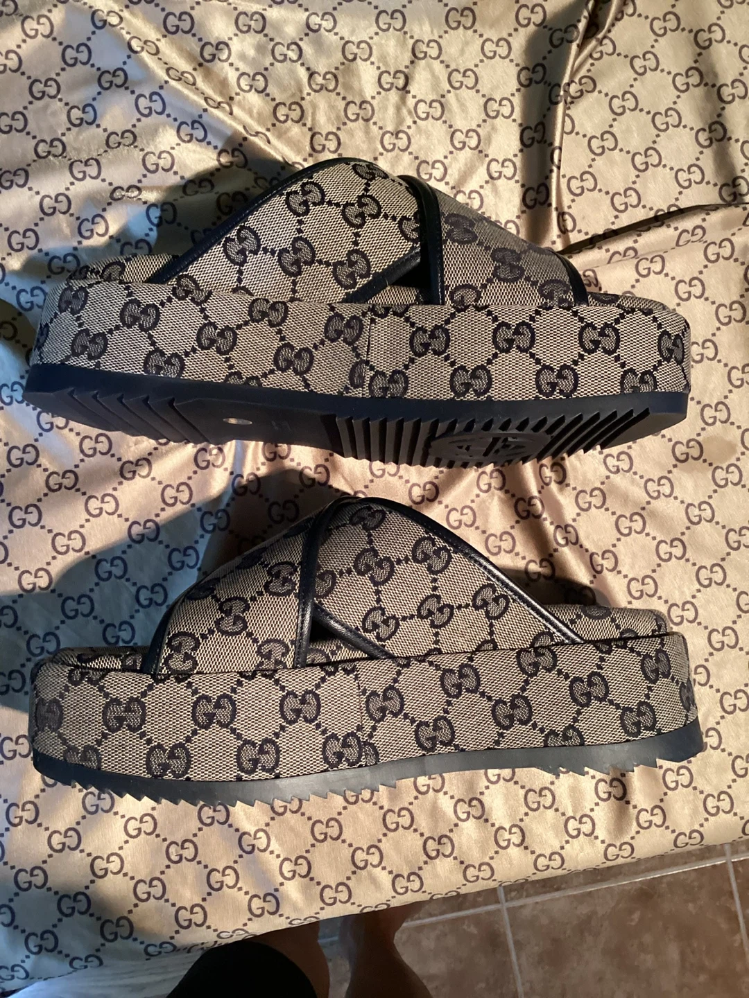 Gucci GG Canvas Platform Slides - photo 3