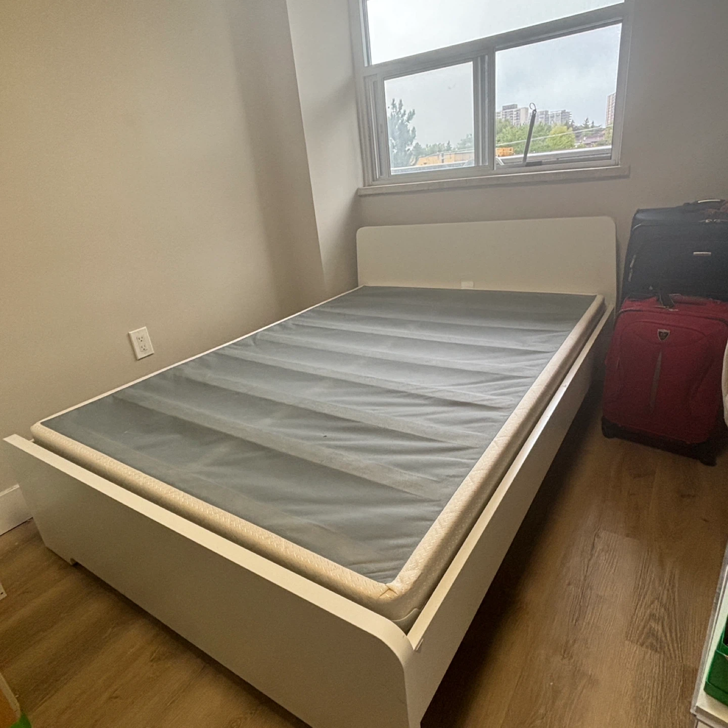 IKEA white bed frame + FREE box spring