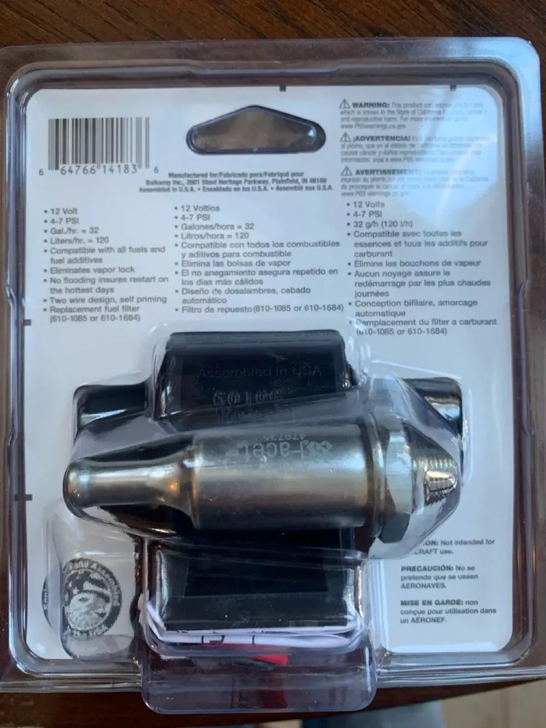 Napa Posi-Flo 12V Fuel Pump 4-7 PSI image indicator(2)