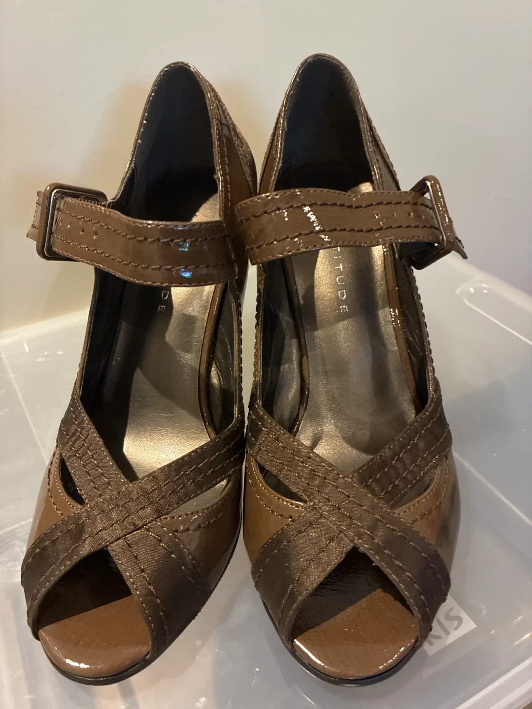 Attitude Brown Heels Size 6 1/2M image indicator(2)