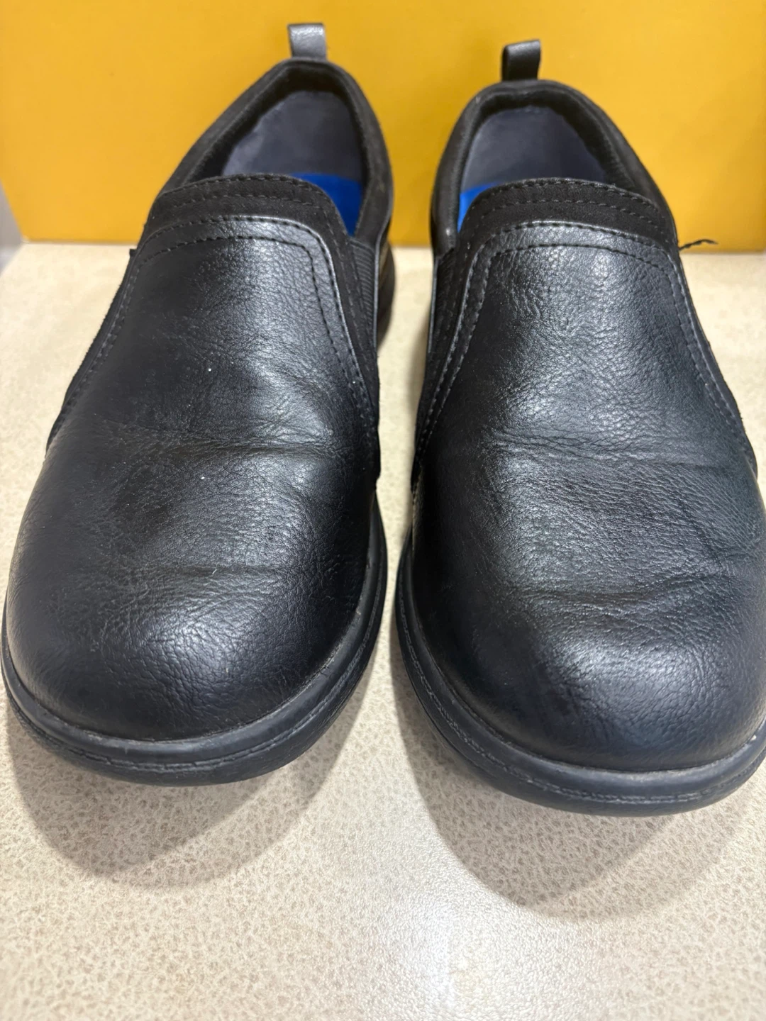 Dr. Scholl's Black Leather Slip-On Shoes
