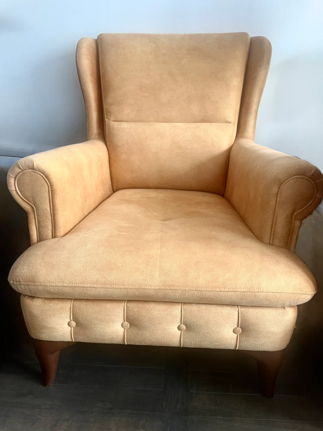 Wingback Armchair - Beige Fabric