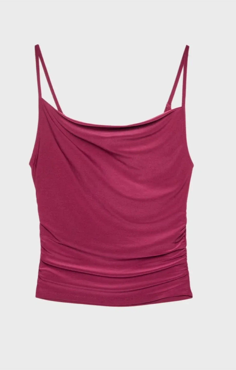 Stradivarius Burgundy draped top thumbnail
