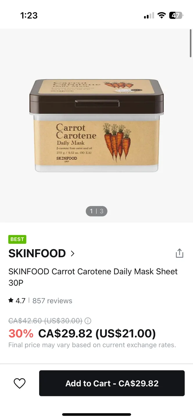 Korean Mask Sheet-SKINFOOD Daily Mask Sheet 30P image indicator(4)