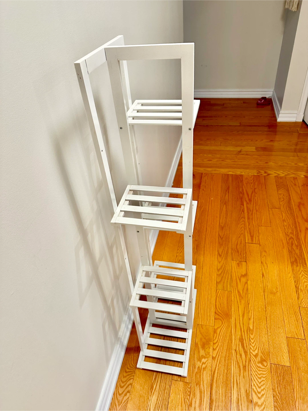 White Plant Stand Shelf - photo 2
