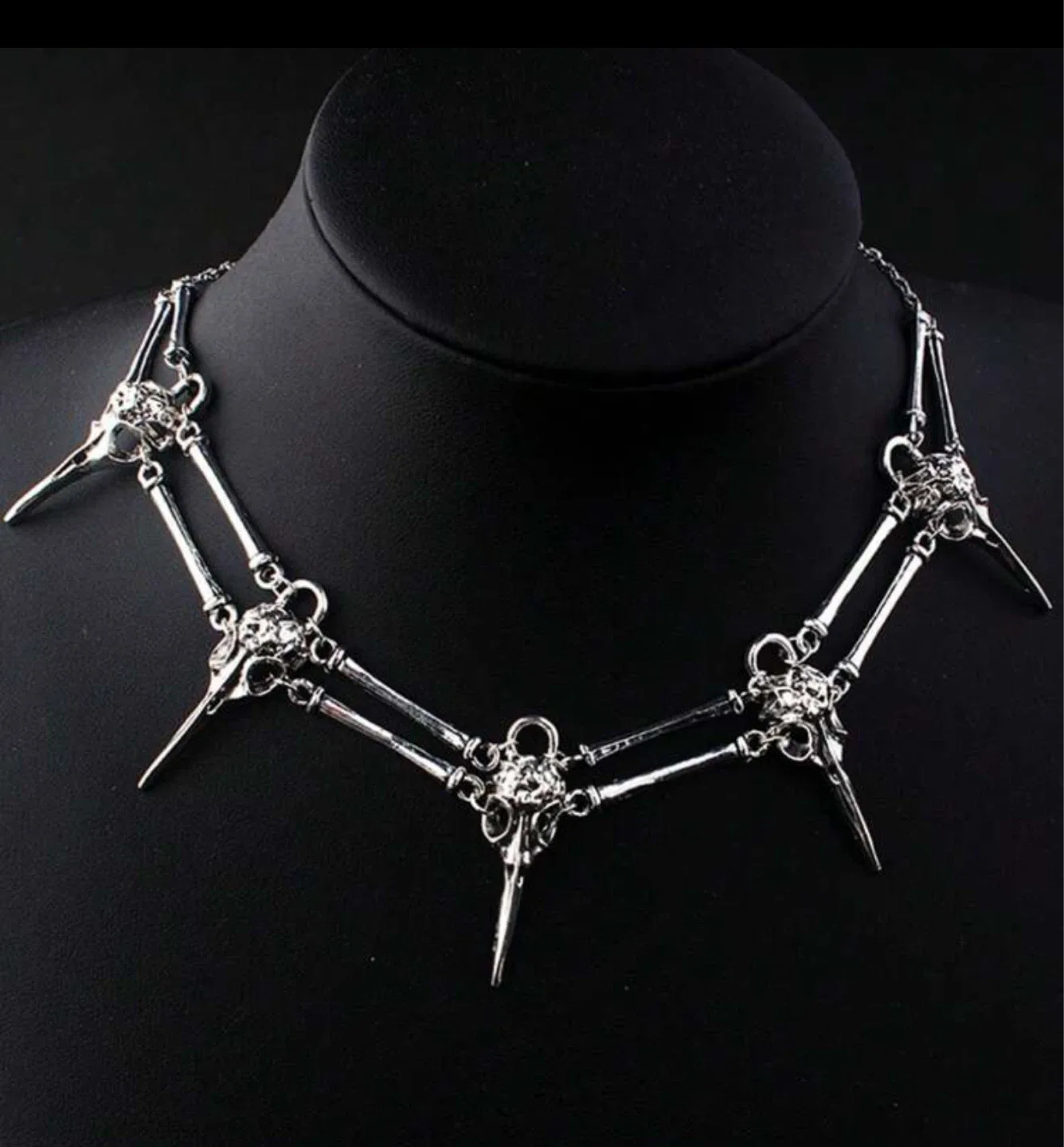 Skull Bird Head Mystic Silver  Necklace thumbnail