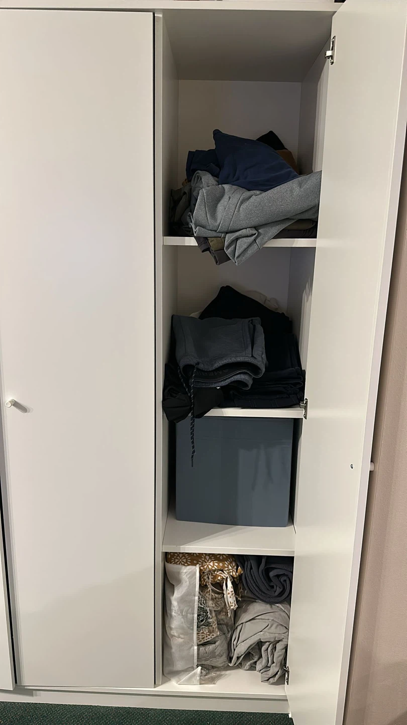 IKEA Wardrobe with 3 Doors and shelves, white closet - photo 5