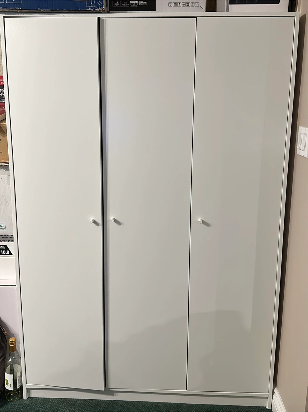 IKEA Wardrobe with 3 Doors and shelves, white closet - photo 4