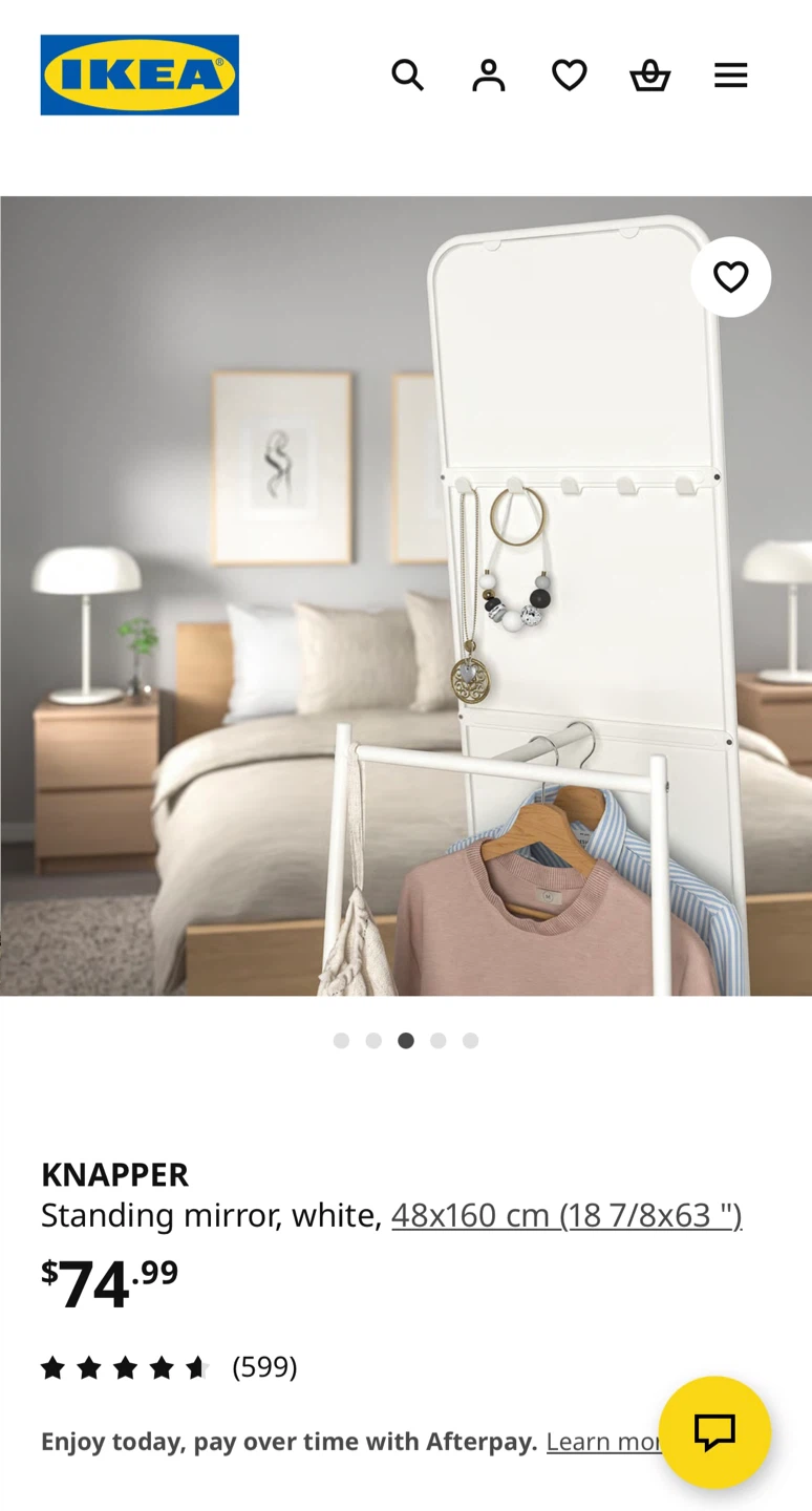 IKEA KNAPPER Standing Mirror - White - photo 3