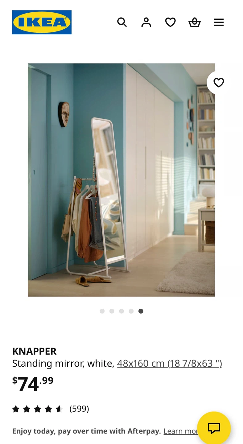IKEA KNAPPER Standing Mirror - White - photo 4
