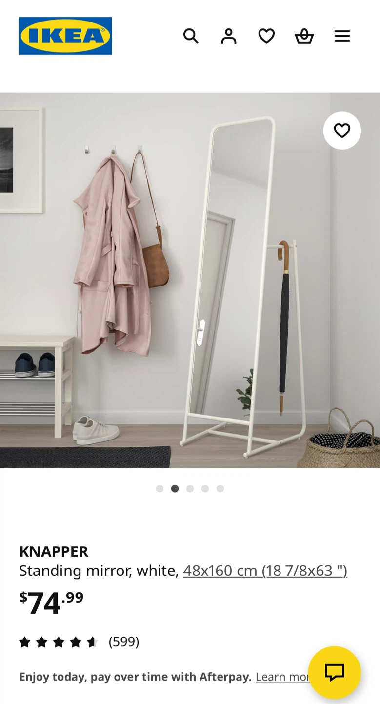 IKEA KNAPPER Standing Mirror - White - photo 2