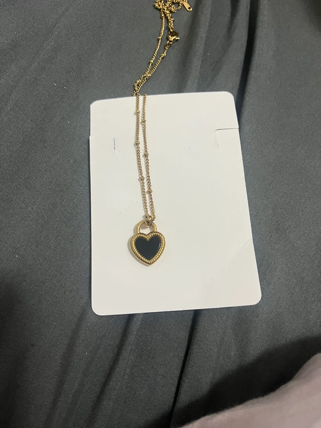 2way black white  Heart Pendant Necklace image indicator(2)