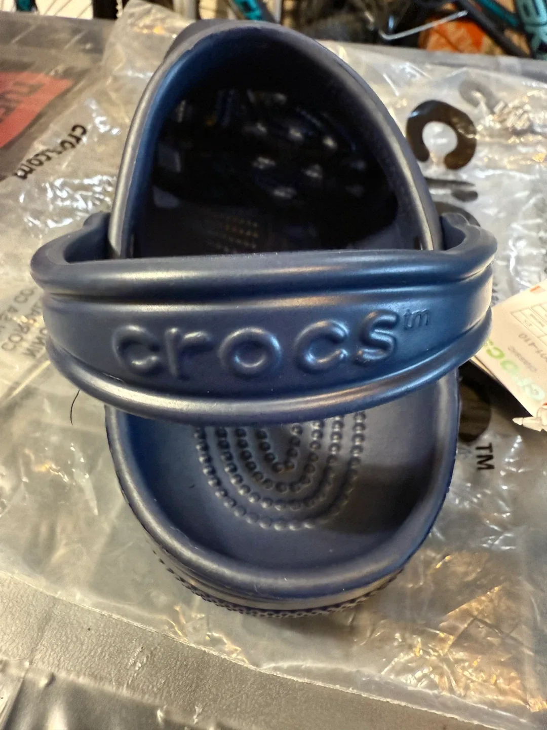 Brand New Crocs Classic Clogs - Size 6W/4M Navy Blue image indicator(4)