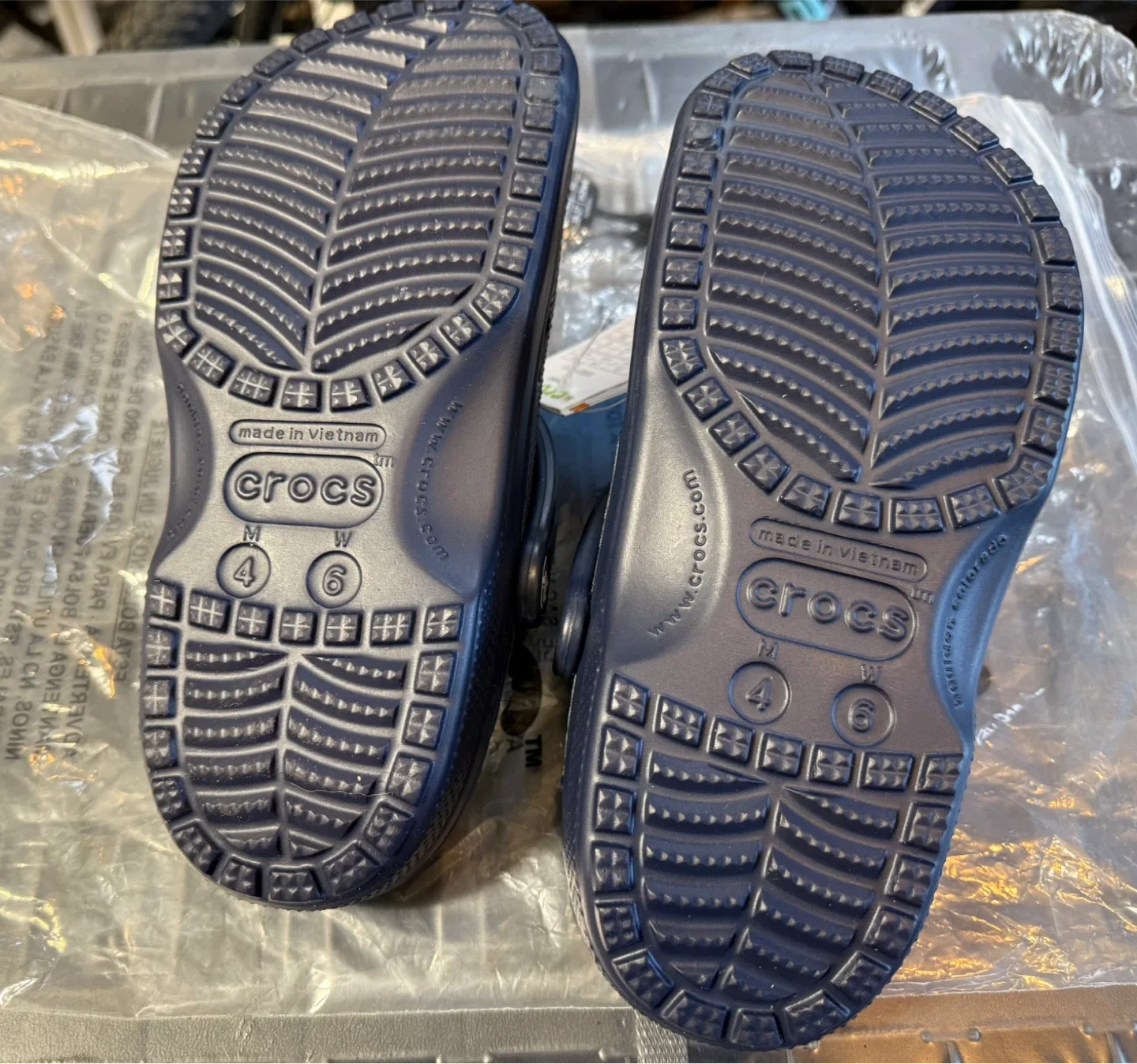 Brand New Crocs Classic Clogs - Size 6W/4M Navy Blue image indicator(3)