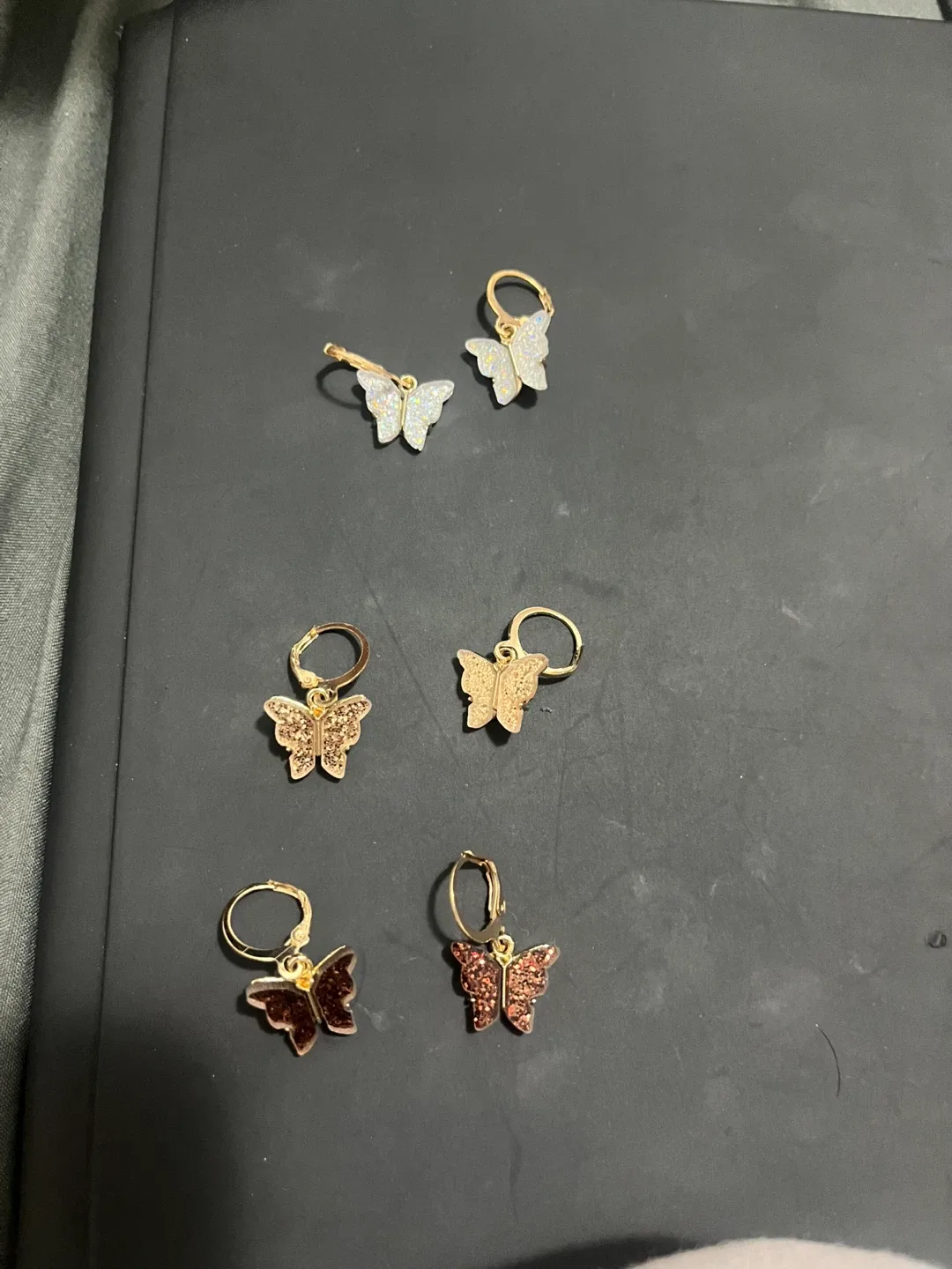 Butterfly Drop Earrings - Gold Tone image indicator(2)