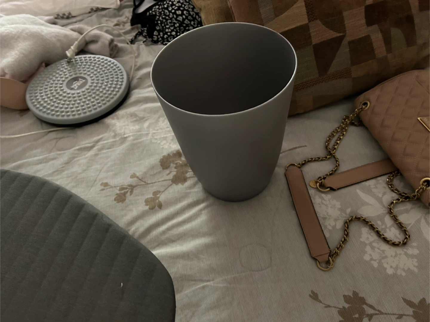 Grey Trash Can