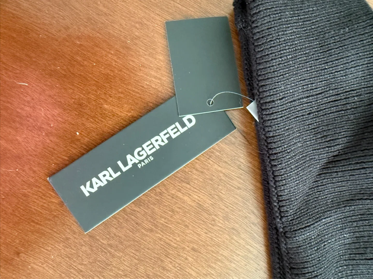 Karl Lagerfeld Paris Black Pom Pom Beanie - New image indicator(4)