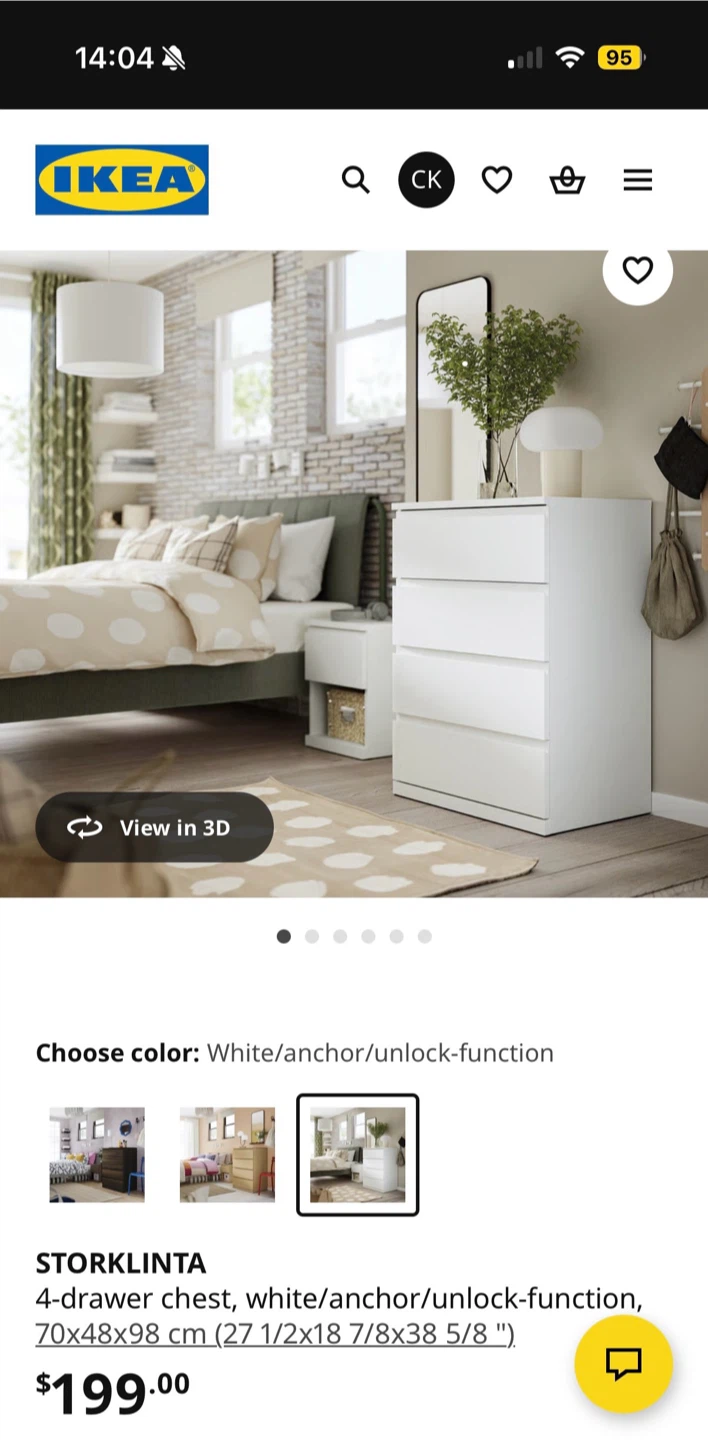 IKEA STORLINTA 4-Drawer Chest - White