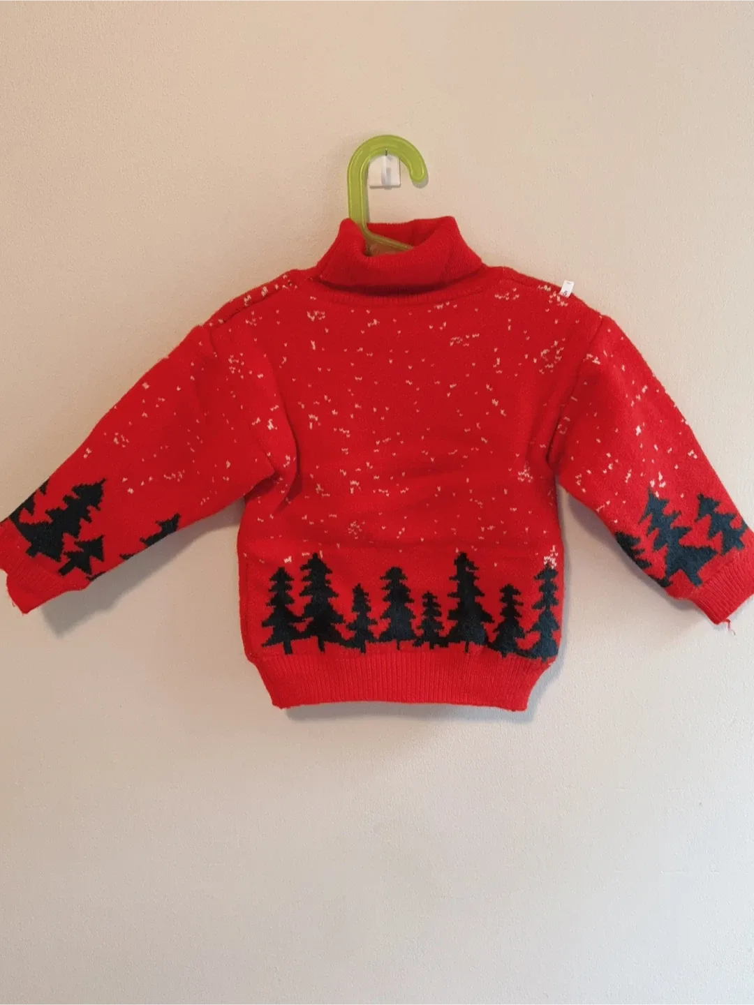 Fleece-lined Red Christmas Sweater with Santa and Reindeer image indicator(2)