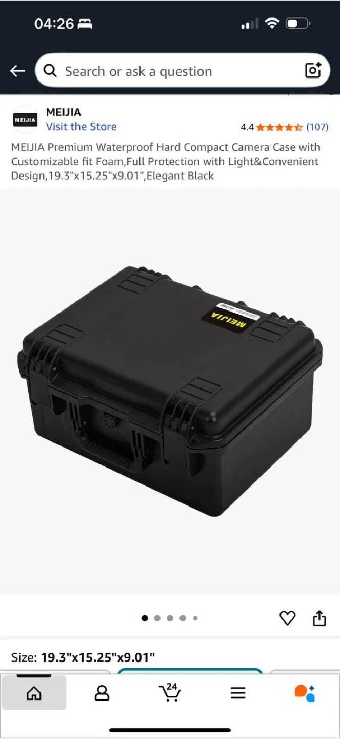 MEIJIA Premium Waterproof Hard Camera Case – 19.3”x15.25”x9.01” thumbnail