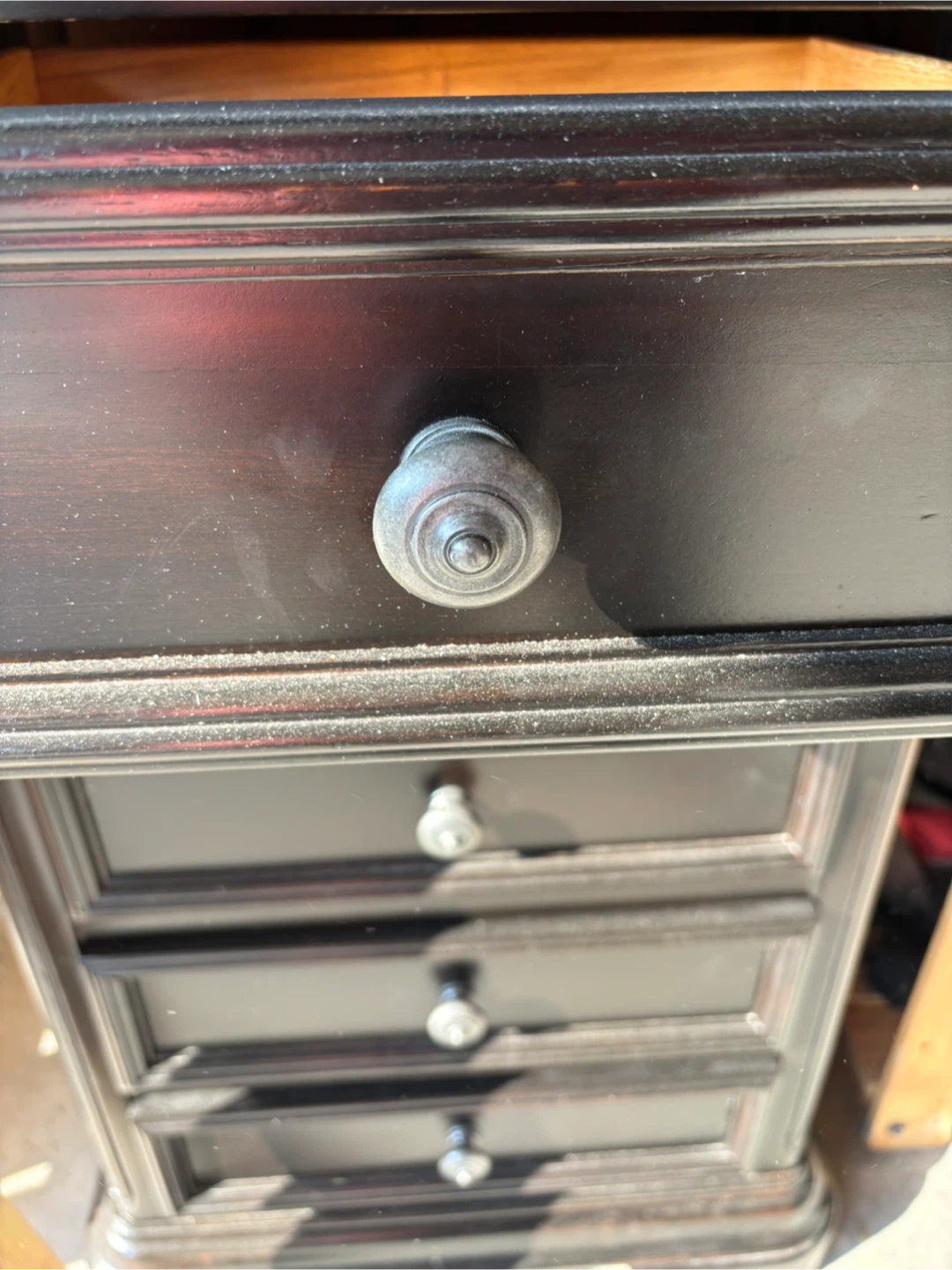 Black Wooden Chest of Drawers - photo 2