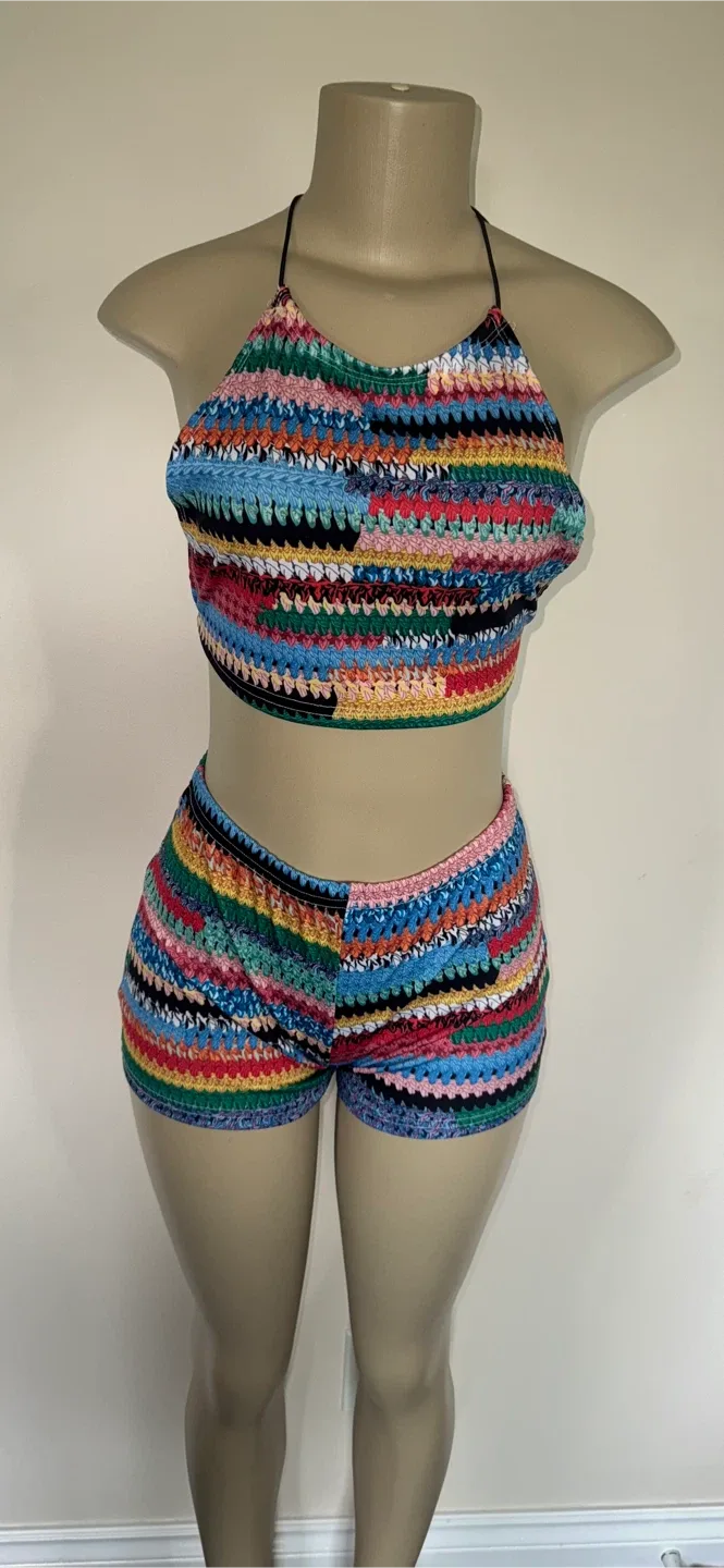 Halter Top & Shorts Set - Multi-Colour thumbnail