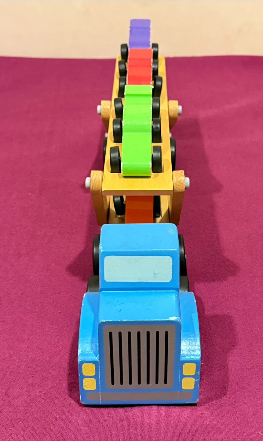 Kids Toys Race-Car Wooden Tractor image indicator(3)