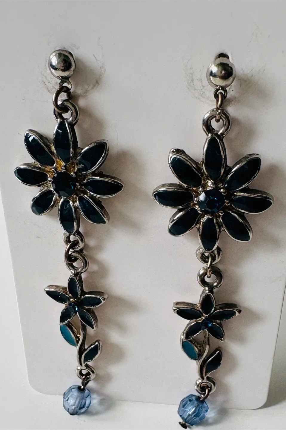 Stunning Flower Drop Earrings - Blue image indicator(4)